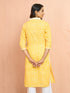 Women's Yellow Bandhani Print Cambric Kurta