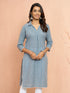 Women's Grey Cotton Dobby Kurta