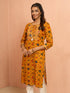 Women's Mustard Patola Print Foil Kurta