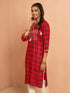 Women's Red Patola Print Foil Kurta
