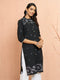 Women's Black Jamdani Jacquard Kurta