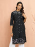 Women's Black Jamdani Jacquard Kurta
