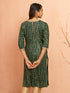 Women's Green Bandhani Foil Print Rayon Kurta