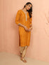 Women's Mustard Bandhani Foil Print Rayon Kurta