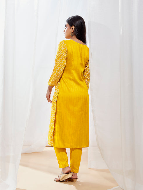 Women's Mustard Kurta Set