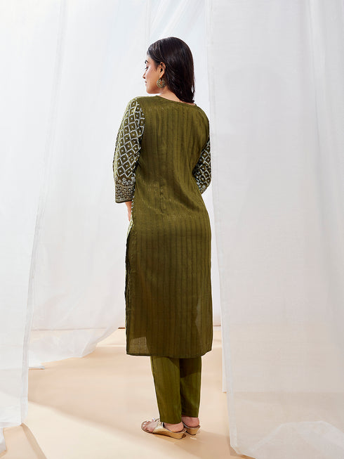 Women's Mehendi Kurta Set