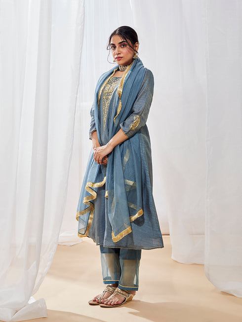 Women's Grey Kurta Set