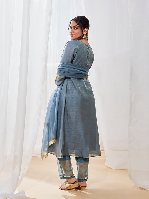 Women's Grey Kurta Set