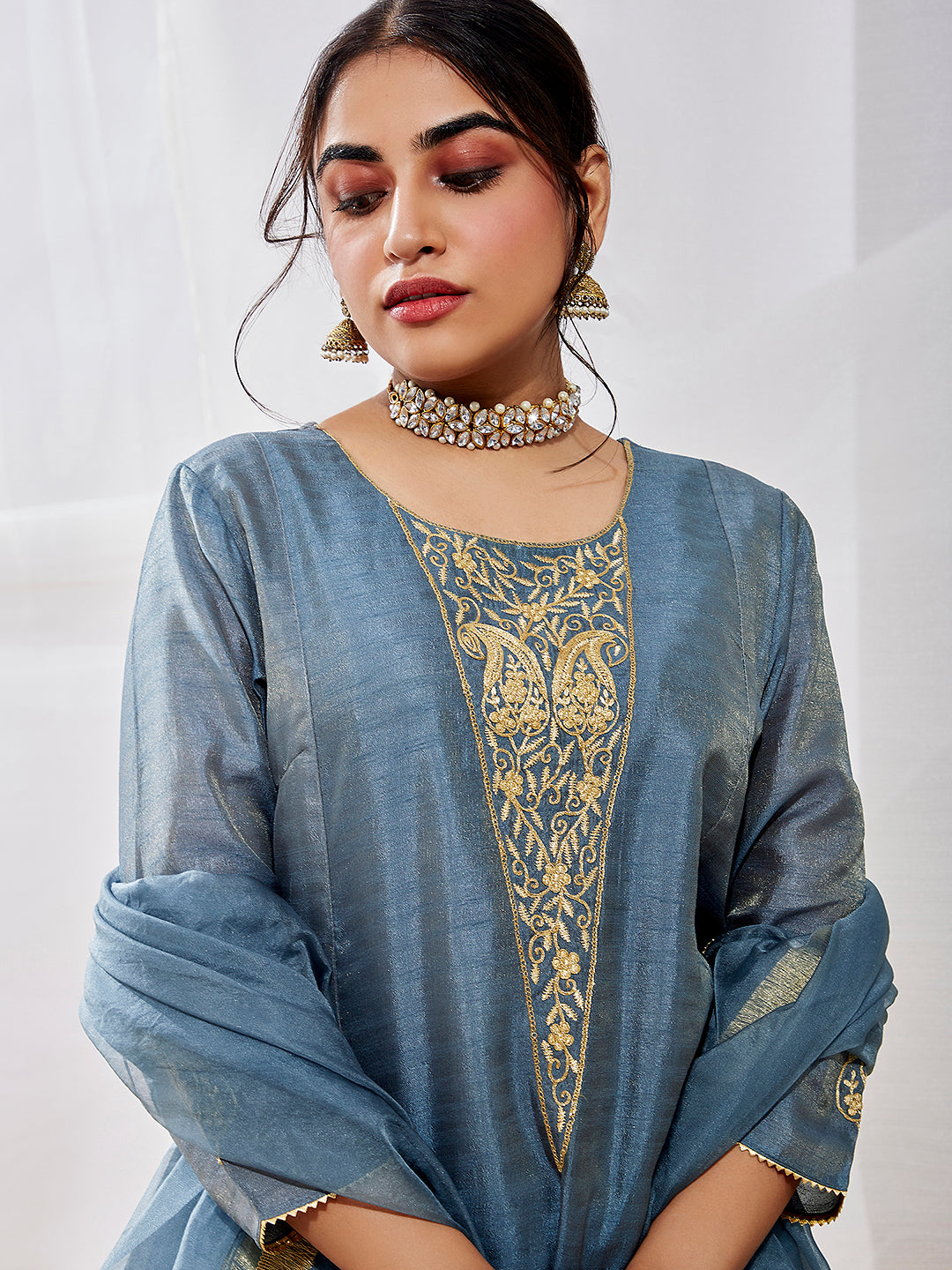 Women's Grey Kurta Set