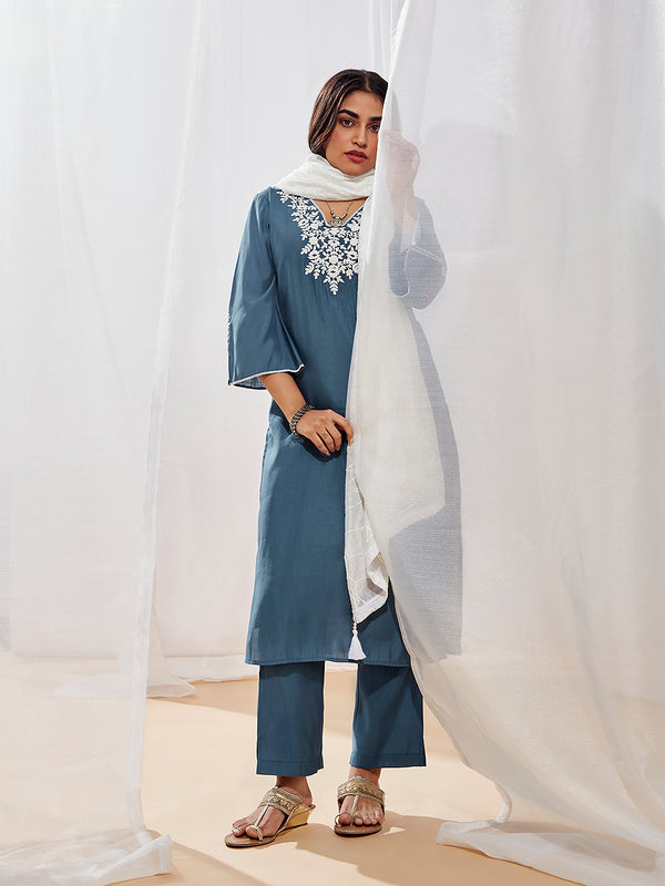 Women's Grey Kurta Set