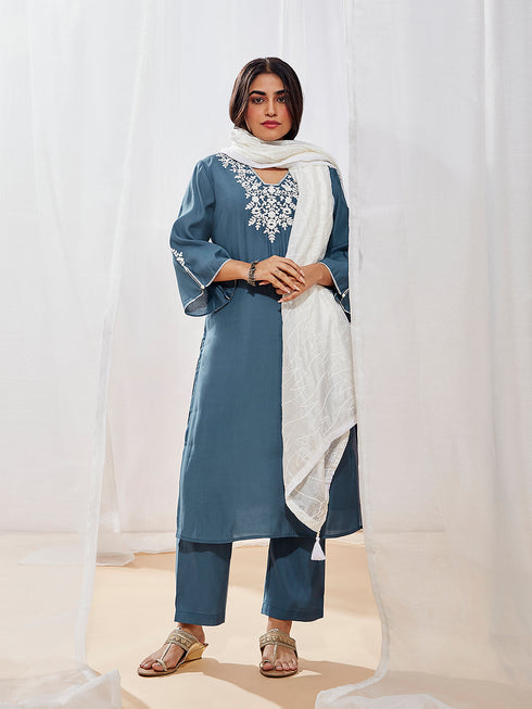 Women's Grey Kurta Set