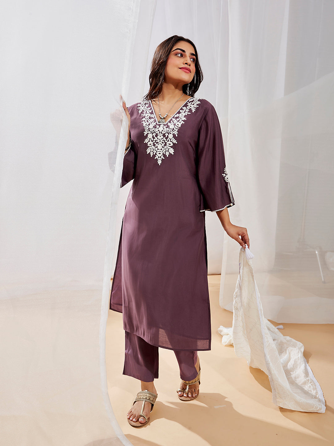 Women's Onion Kurta Set With Dupatta