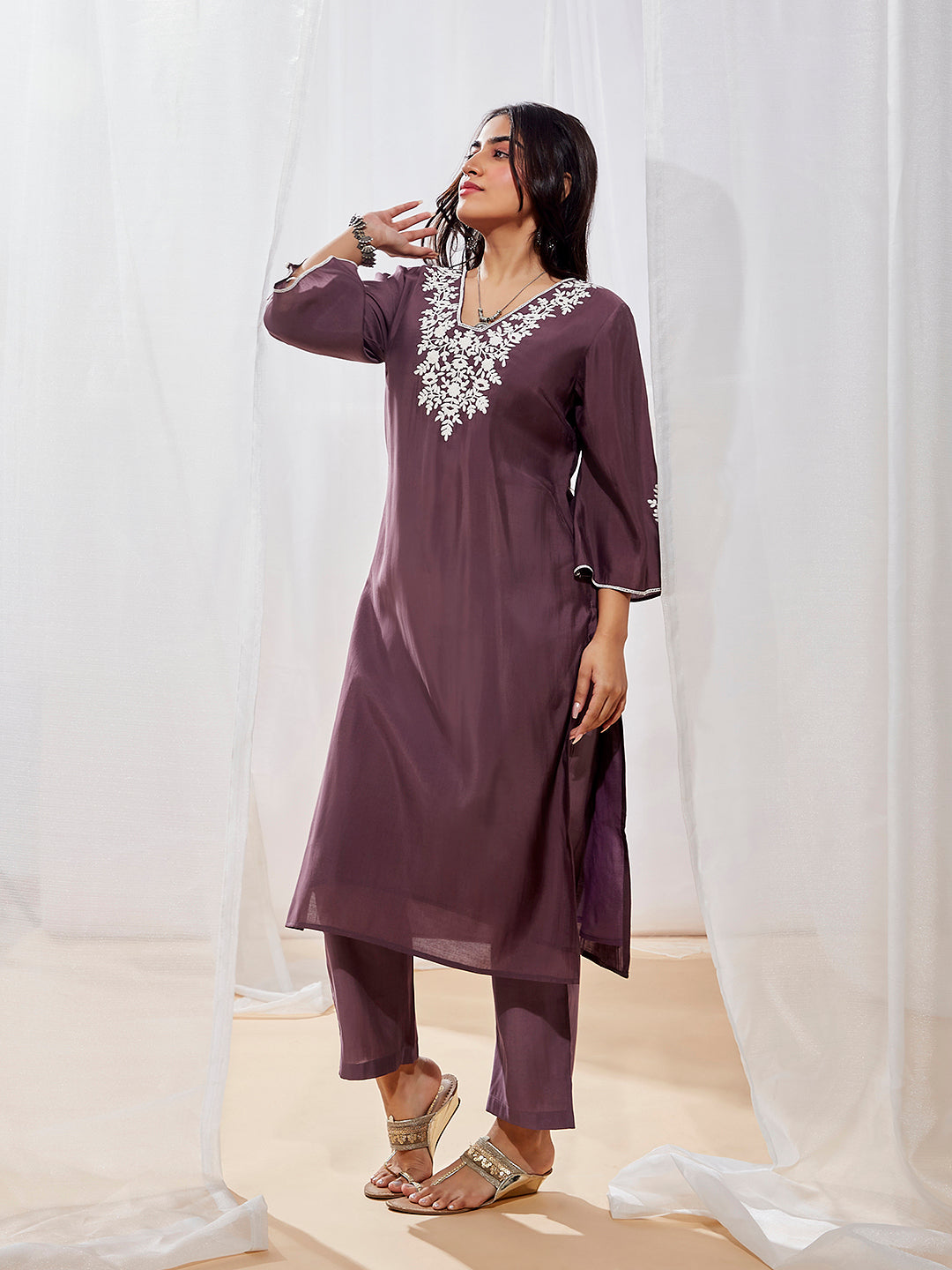 Women's Onion Kurta Set With Dupatta