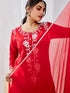 Women's Red Kurta Set