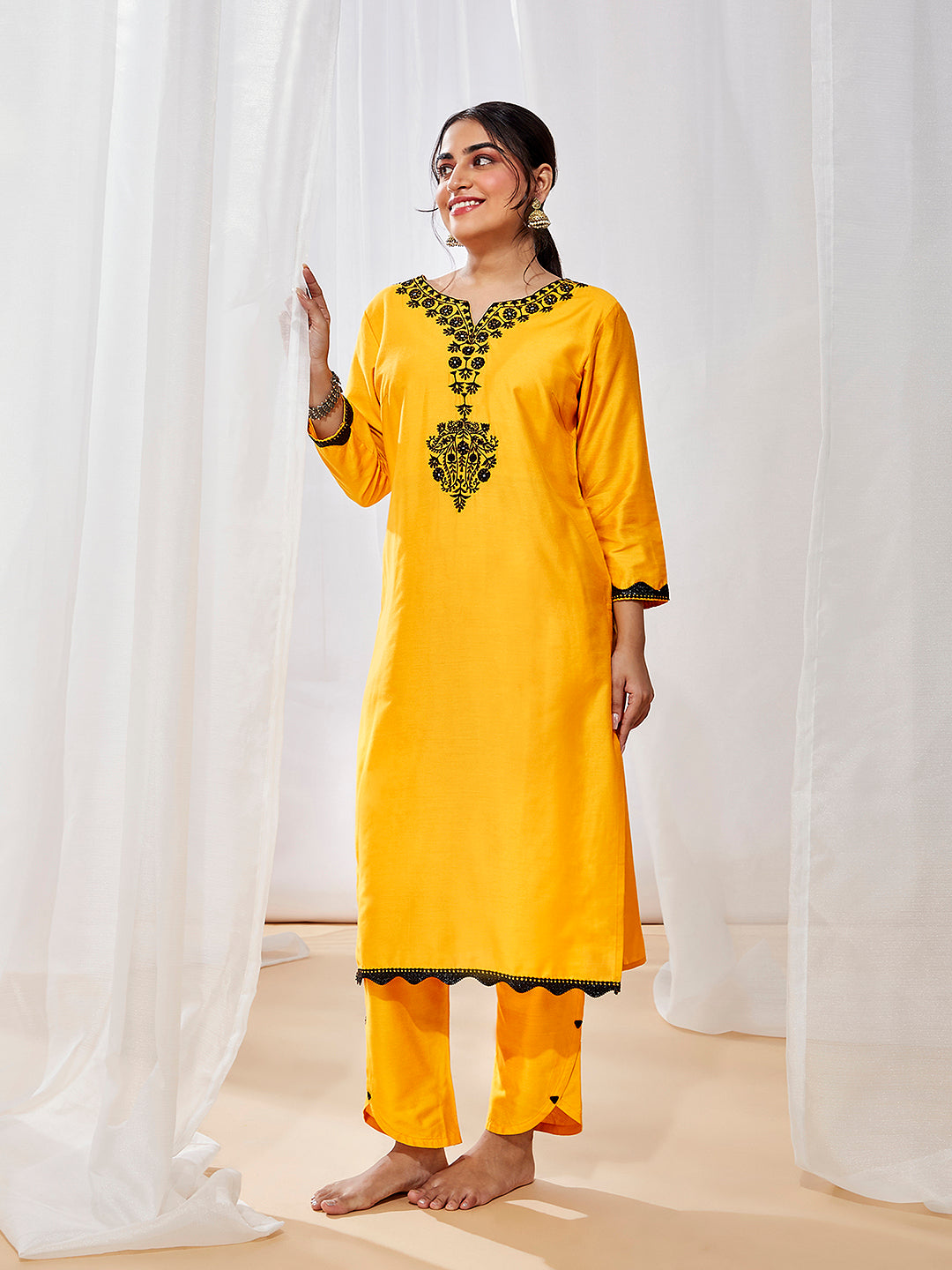 Women's Yellow Kurta Set