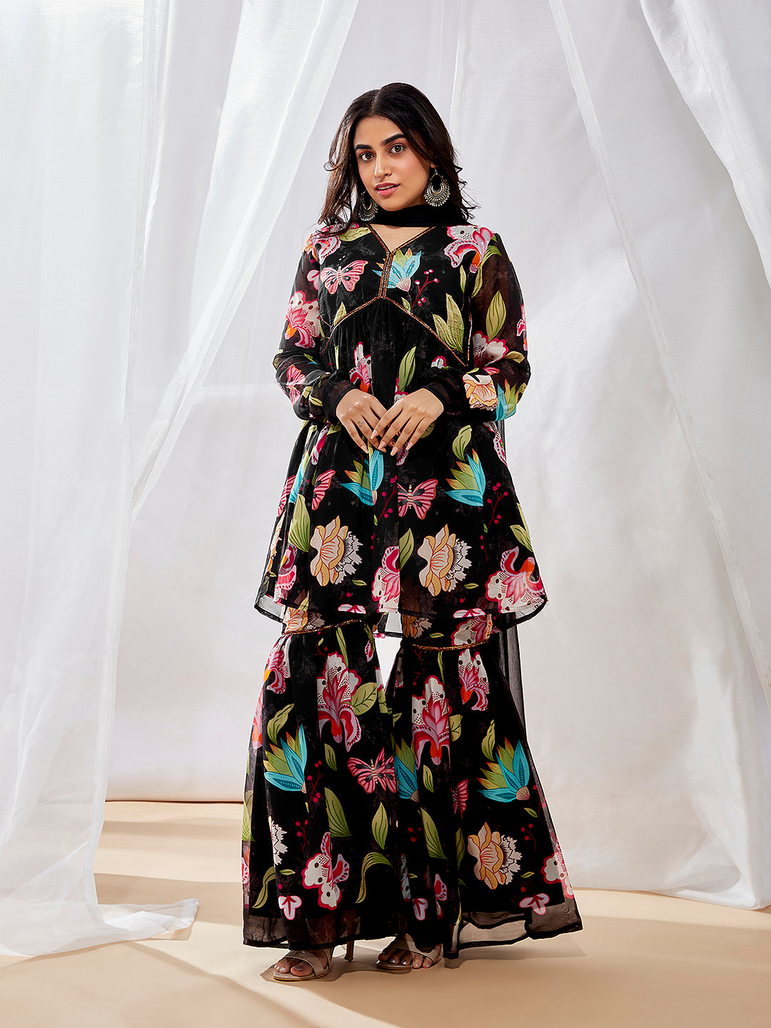 Women's Black Kurta Set