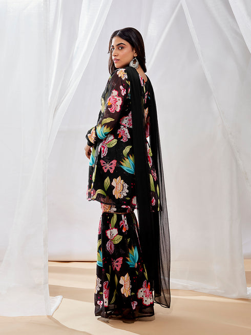 Women's Black Kurta Set