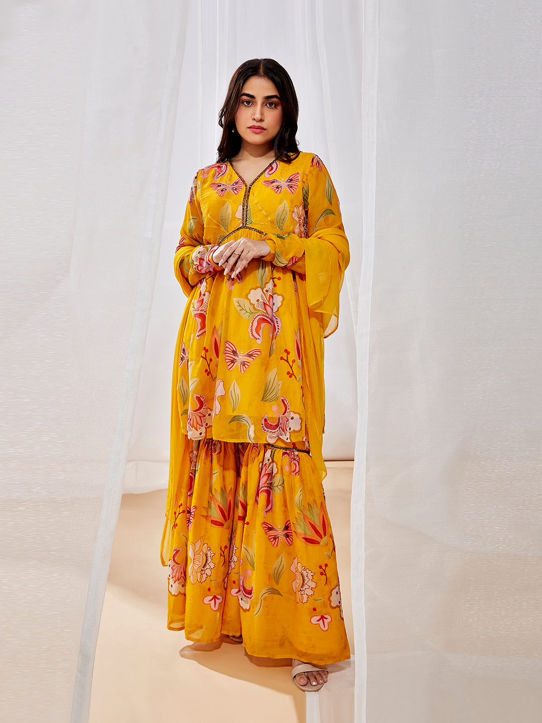 Women's Mustard Kurta Set