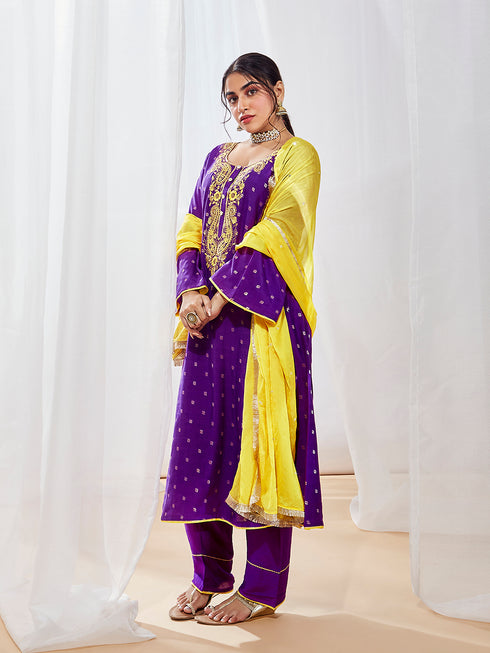 Women's Purple Kurta Set