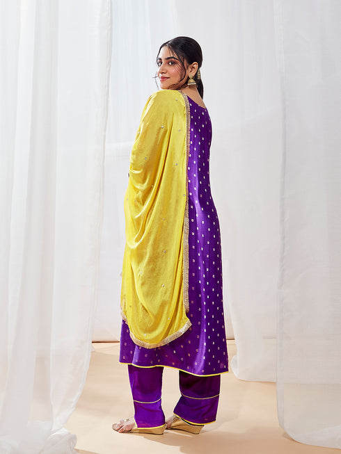 Women's Purple Kurta Set