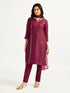 Women's Wine Kurta Set