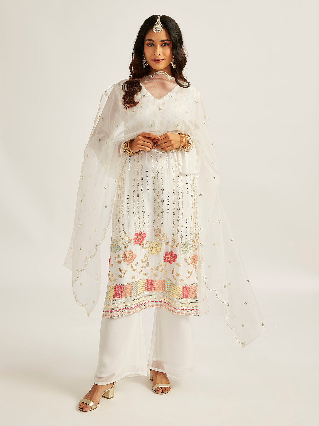 Women's White Kurta Set