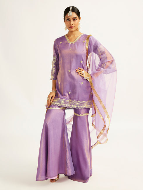 Women's Lavender Sharara Set