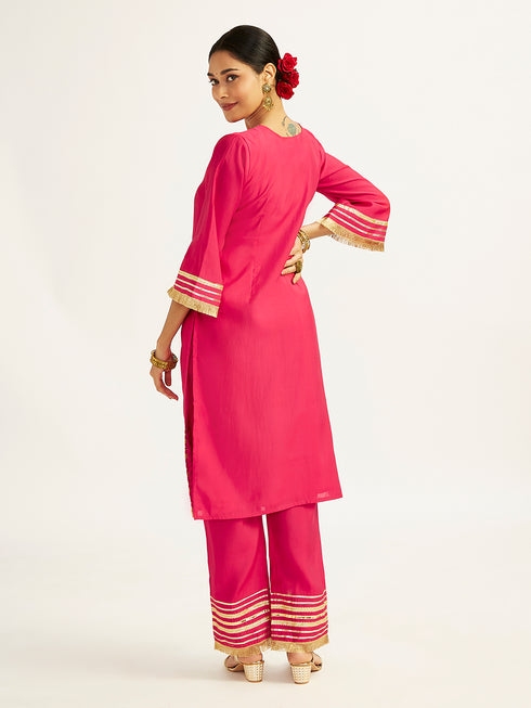 Women's Pink Kurta Set