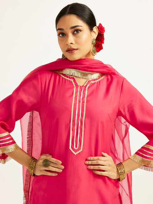 Women's Pink Kurta Set