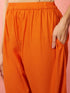 Women's Orange Chanderi Straight Kurta Set