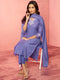 Women's Purple Chanderi Straight Kurta Set