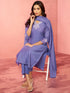 Women's Purple Chanderi Straight Kurta Set