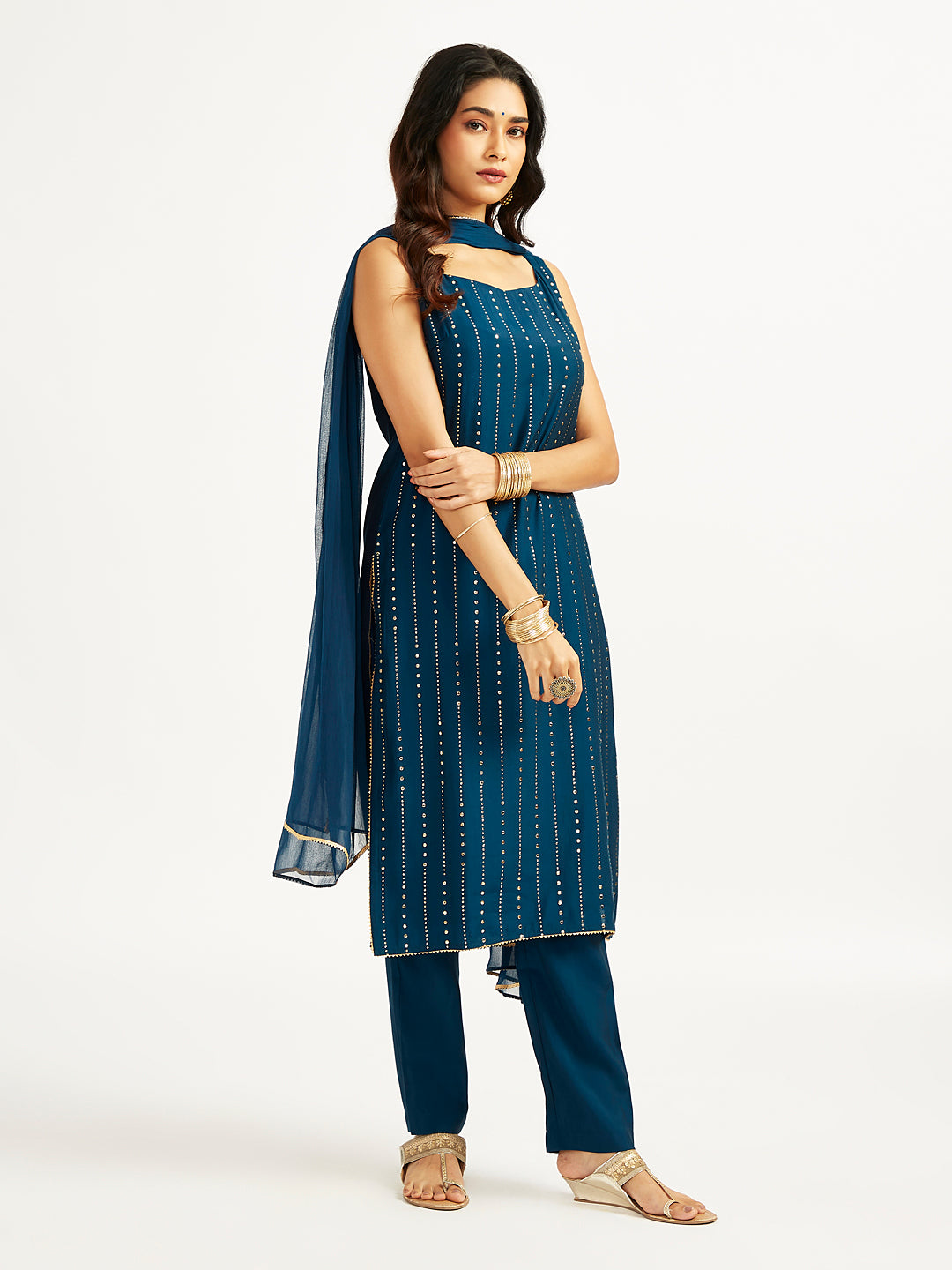 Women's Turquoise Kurta Set