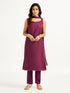 Women's Wine Kurta Set