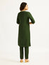 Women's Bottle Green Kurta Set