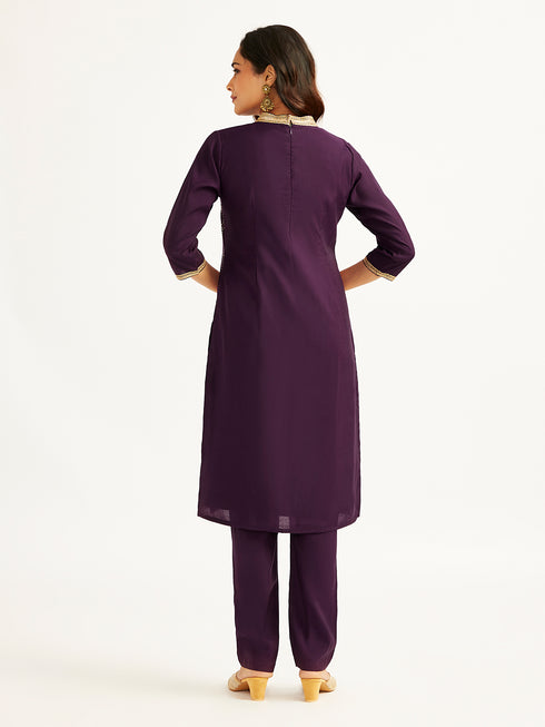 Women's Purple Kurta Set