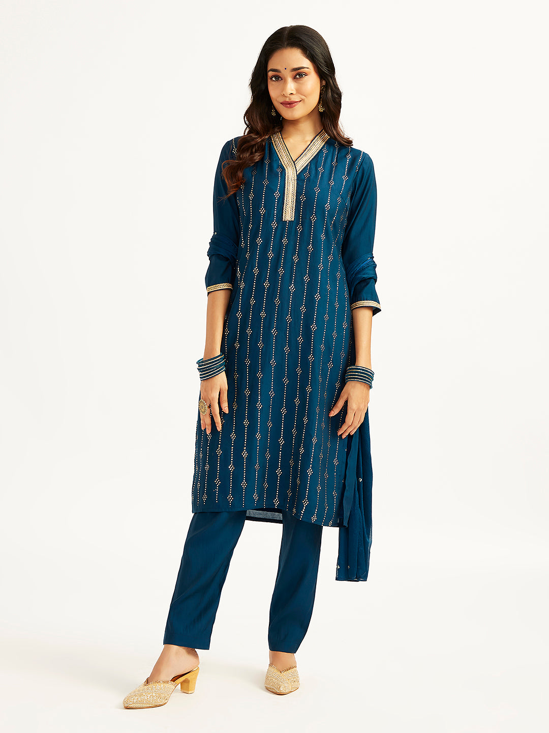 Women's Turquoise Kurta Set