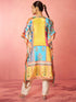 Women's Multicolour Chinon Kaftan Kurta Set