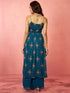 Women's Blue Chinon Sequin Anarkali Set with Palazzo