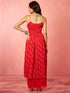 Women's Red Chinon Sequin Anarkali Set with Palazzo