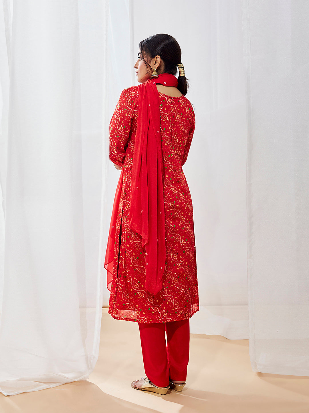 Women's Red Kurta Set