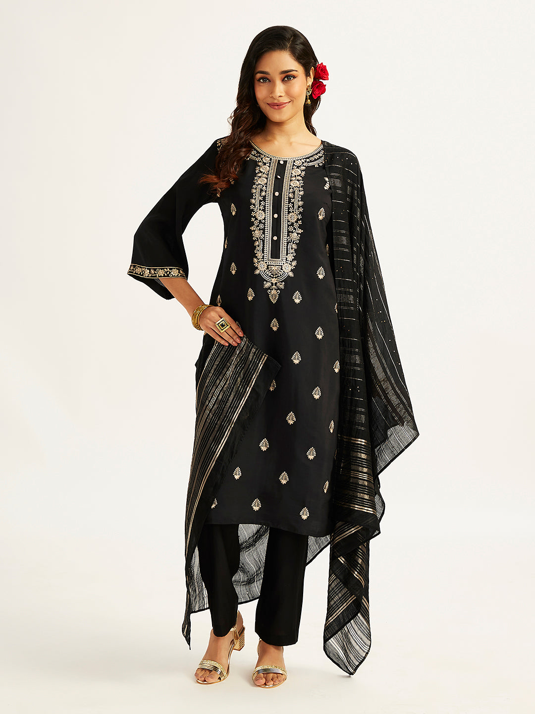 Women's Black Kurta Set