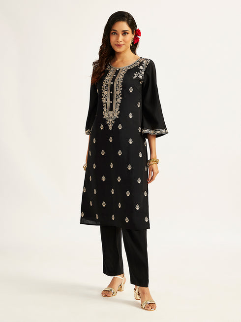Women's Black Kurta Set