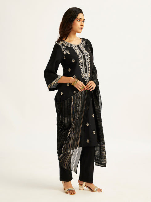 Women's Black Kurta Set