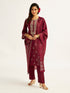 Women's Maroon Kurta Set
