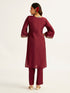 Women's Maroon Kurta Set