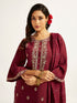 Women's Maroon Kurta Set
