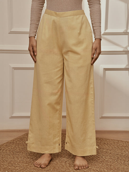 Women's Chiku Cotton Linen Straight Yoga Pants