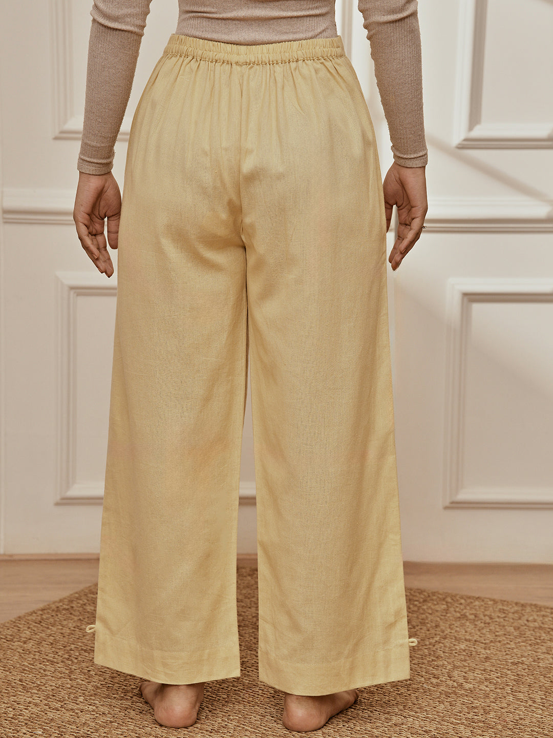 Women's Chiku Cotton Linen Straight Yoga Pants