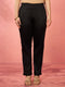 Women's Black Cotton Lycra Trousers